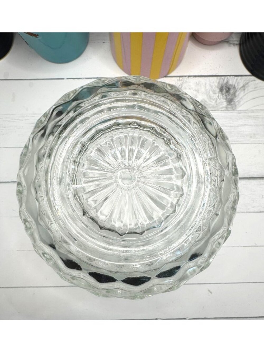 Vintage Homco Clear Glass Two Piece Cubist Style Fairy Lamp - Picture 8 of 9